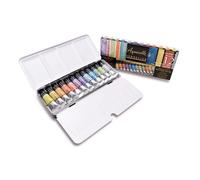 Sennelier Ensemble aquarelle pour artistes français, tubes de 10 ml, boîte en étain irisé 12 couleurs