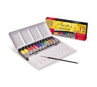 Aquarelle extra-fine - Sennelier - Boîte métallique 12 tubes 10ml - Multicolore - Fabrication française - Mixte
