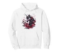 Aquarelle Fantastique Roses Licorne Foncée Sweat à Capuche