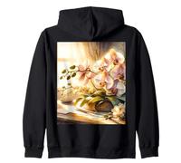 Aquarelle Fantasy Orchidées roses Sweat à Capuche