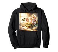 Aquarelle Fantasy Orchidées roses Sweat à Capuche