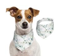 Aquarelle Feuille Florale Verte Eucalyptus Feuilles Rondes Succulentes,Bandanas pour Chien, écharpe en Coton, Bavoirs réglables pour Animaux de Compagnie,L