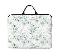 Aquarelle Feuille Florale Verte Eucalyptus Feuilles Rondes Succulentes,Housse pour Ordinateur Portable 14 Pouces, Sacoche pour Ordinateur Portable, Mallette avec poignée