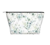 Aquarelle Feuille Florale Verte Eucalyptus Feuilles Rondes Succulentes, Trousse de Toilette Trousse de Maquillage Sac à cosmétiques Trousse de Toilette de Voyage Portable
