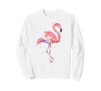 Aquarelle Flamant Rose Oiseau Tropical Beach Illustration Sweatshirt