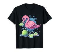 Aquarelle flamant vert citron imprimé animal amateur de flamants roses T-Shirt