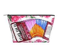 Aquarelle Fleur Accordéon Rose, Trousse de Toilette Trousse de Maquillage Sac à cosmétiques Trousse de Toilette de Voyage Portable