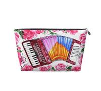 Aquarelle Fleur Accordéon Rose, Trousse de Toilette Trousse de Maquillage Sac à cosmétiques Trousse de Toilette de Voyage Portable