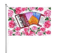 Aquarelle Fleur d'Accordéon Rose,Drapeau de jardin, bannière décorative, drapeau double face, 2 x 3 pieds, pour extérieur et intérieur