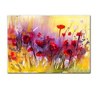 Aquarelle Fleur Rouge Mur Art peintures sur Toile Fleurs abstraites Impressions sur Toile Affiches murales et Impressions Photos décor 60x100 cm / 23,6"x 39,4" sans Cadre