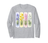 Aquarelle Fleurs de Printemps Botanique Bloom Art Manche Longue