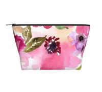 Aquarelle Fleurs Rose Fuchsia, Trousse de Toilette Trousse de Maquillage Sac à cosmétiques Trousse de Toilette de Voyage Portable