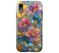 Aquarelle Fleurs Sauvages Vitrail Art Floral Chic Coque pour iPhone XR