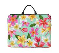 Aquarelle Fleurs Tropicales Floral Plumeria,Housse pour Ordinateur Portable 14 Pouces, Sacoche pour Ordinateur Portable, Mallette avec poignée