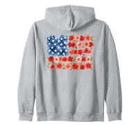 Aquarelle Floral Drapeau Américain Patriotisme Design Sweat à Capuche