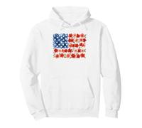 Aquarelle Floral Drapeau Américain Patriotisme Design Sweat à Capuche
