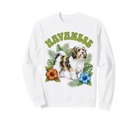 Aquarelle Florale bohémienne havanaise pour Les Amoureux des Chiens Sweatshirt