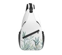 Aquarelle Florale Boho Vert Blanc Sac bandoulière, Sac à bandoulière décontracté pour Homme et Femme