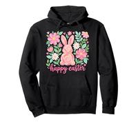 Aquarelle Florale Lapin bohème Happy Easter Sweat à Capuche