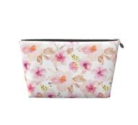 Aquarelle Florale Rose Et Violette, Trousse de Toilette Trousse de Maquillage Sac à cosmétiques Trousse de Toilette de Voyage Portable
