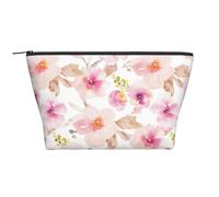 Aquarelle Florale Rose Et Violette, Trousse de Toilette Trousse de Maquillage Sac à cosmétiques Trousse de Toilette de Voyage Portable
