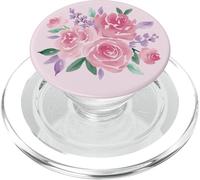 Aquarelle florale rose PopSockets PopGrip pour MagSafe