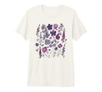 Aquarelle Florale Violette Fleurs Sauvages esthétiques botaniques T-Shirt Haut de Gamme