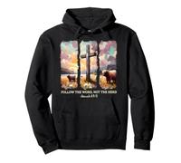 Aquarelle Follow The Word Not The Herd Christian Cross Sweat à Capuche