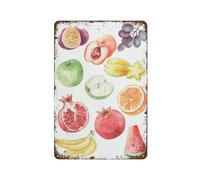 Aquarelle Fruits Fruits Tropicaux Aquarelle Aquarelle Fruits Ferme Entrepôt Grange Plaque En Métal Fantaisie Panneau D'avertissement Rétro Décoration En Métal Affiche Signe Invité Décoration Murale Ar