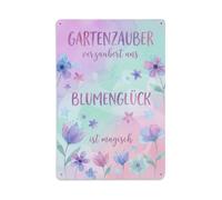 Aquarelle Garden Magic Whimsical Graceful Metal Sign
