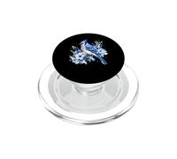 Aquarelle geai Bleu Floral Observation des Oiseaux Mignon Oiseau PopSockets PopGrip pour MagSafe