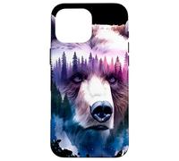 Aquarelle Grizzly Bear Mountain Trees Coque pour iPhone 16 Pro Max