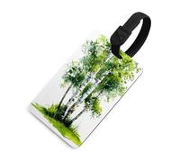 Aquarelle Groupe de Bouleaux Fin Étiquette Bagage Sac de Voyage Valise Bagage Nom Tags