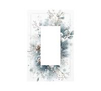 Aquarelle Hiver Baies de Noël Pommes de Pin Interrupteur Plaque Murale Plaque Faceplate Simple Rocker 1 Gang Décorateur Couverture de Prise de Sortie pour Maison Cuisine Chambre Salle de Bain Décor