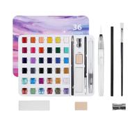 Aquarelle | Kit De À 36 Couleurs | Portable Brush Pen Paints Set For Beginners Kids Adults Classroom Travel Travel Outdoor Cafe Manucure Projets
