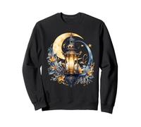 Aquarelle Lanterne Croissant de Lune Art Céleste Sweatshirt