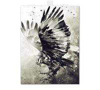 Aquarelle Loup Lion Aigle Murale Art Toile Tableau Peinture Noir Blanc Affiches Et Murale Tableaux pour Salon Moderne Decoration À La Maison 30 × 42 cm sans Cadre