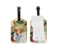 Aquarelle Loup Perdu Etiquettes à Bagages de Valises Voyage en Cuir Etiquette Nom Adresse ID Tags Drôle pour Les Garçons Filles(3PACK)