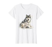 Aquarelle Loup Sauvage Animal Nature Faune T-Shirt Graphique avec Valeur