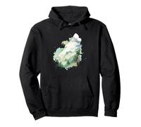 Aquarelle Loup Silhouette Montagne Forêt Wildlife Art Sweat à Capuche