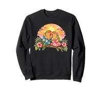 Aquarelle Love Birds Observation des Oiseaux Vacances d'été hawaïennes Sweatshirt