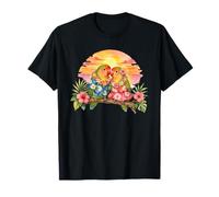Aquarelle Love Birds Observation des Oiseaux Vacances d'été hawaïennes T-Shirt