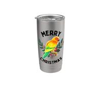 Aquarelle Merry Tropical Christmas Gobelet isotherme en acier inoxydable double paroi
