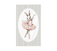 Aquarelle mignon lapin portant un tutu rose drapeaux de maison de cour, bannière de vœux de saison avec œillets, décoration intérieure ou extérieure