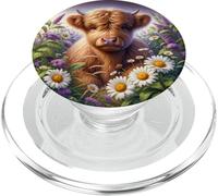 Aquarelle Mignonne Vache écossaise pour bébé Highland PopSockets PopGrip pour MagSafe
