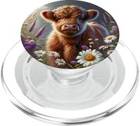 Aquarelle Mignonne Vache écossaise pour bébé Highland PopSockets PopGrip pour MagSafe