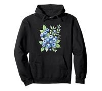 Aquarelle Myrtille Fruits Motif Feuilles Été Sweat à Capuche