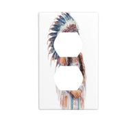 Aquarelle Native Woman Dance Dress Outlet Cover Light Switch Cover Decorative 1 Gang Wall Plate for Kitchen Room Bathroom Size 7x11.4cm