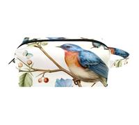 Aquarelle Natures Floral Oiseau et Papillon Femme Trousse de Beauté Sac de Beauté Portable Suspendu Voyage Trousse de Toilette Trousse de Toilette en Cuir Maquillage Trousse Enfants, Multicolore 01.,