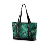 Aquarelle Océan Animal Poisson Obsidienne Vert Professionnel 14 pouces Sac pour ordinateur portable avec fermeture éclair Travail Sac fourre-tout pour yoga avec couche
